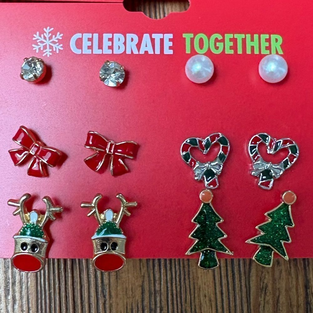 Kohl's Celebrate Together Holiday Earrings Set - Red, Green, Silver